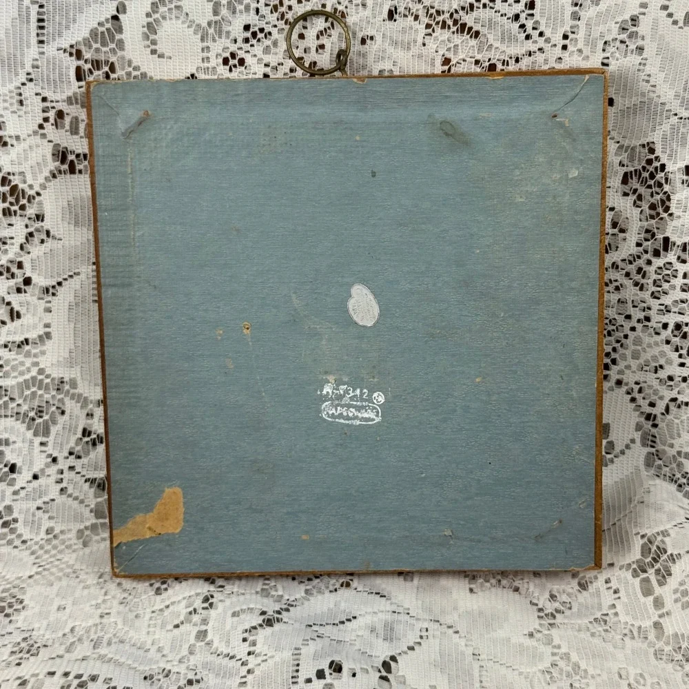 Vintage National Potteries Co Cling To The Words Of Life Plaque Japan Rustic